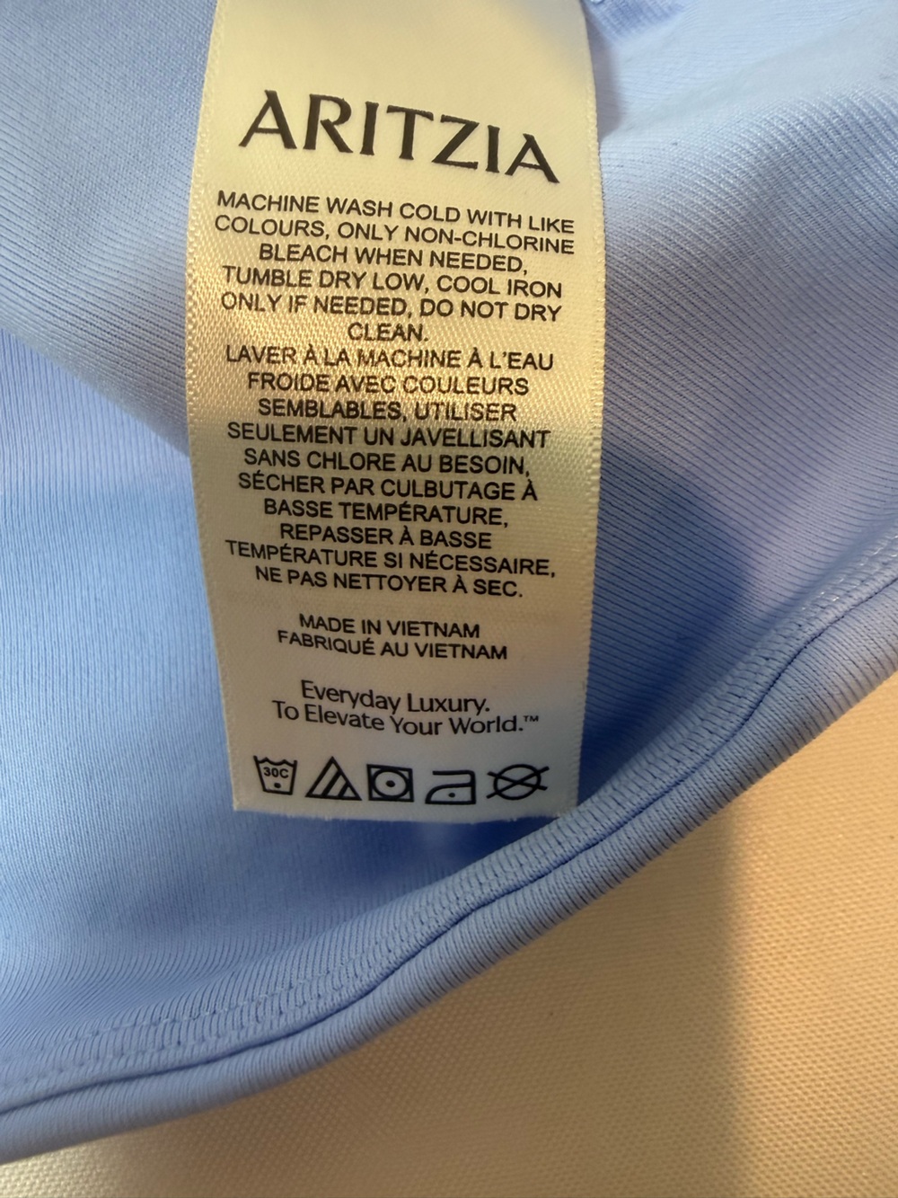 Aritzia Original Contour Flourish Contour Ruched Square Neck Top Blue - Picture 9 of 9